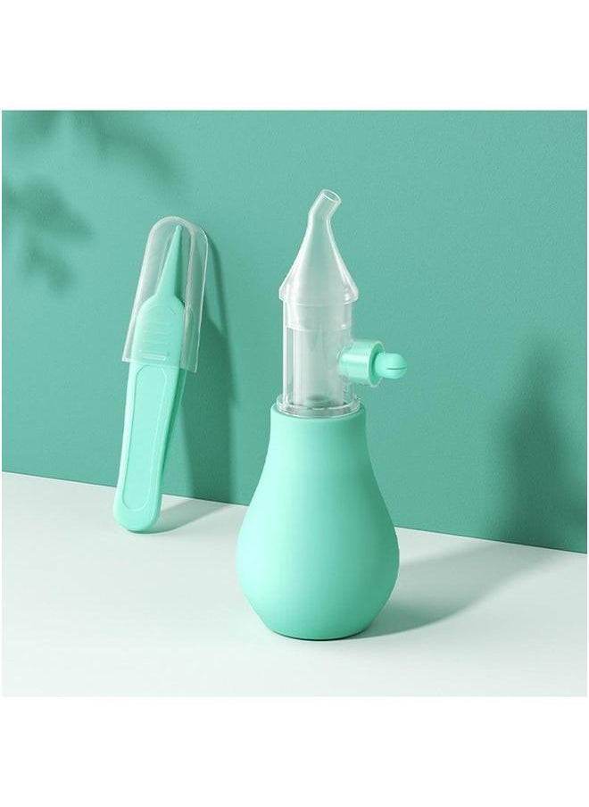 Baby Nasal Aspirator Nose Cleaner Deep Oxygen Green + Tweezers storage box