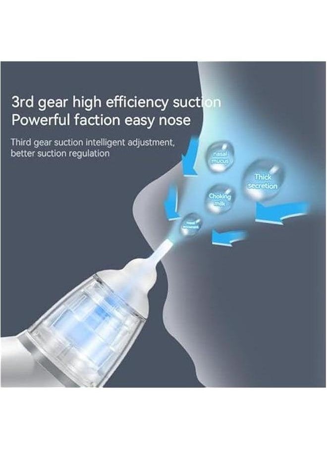 Baby Nasal Aspirator, Electric Nose Cleaner, 3 Different Suction Nozzles, with Music Soothing Function, USB Rechargeable, Deeply Cleaner The Booger / Mucus Snot