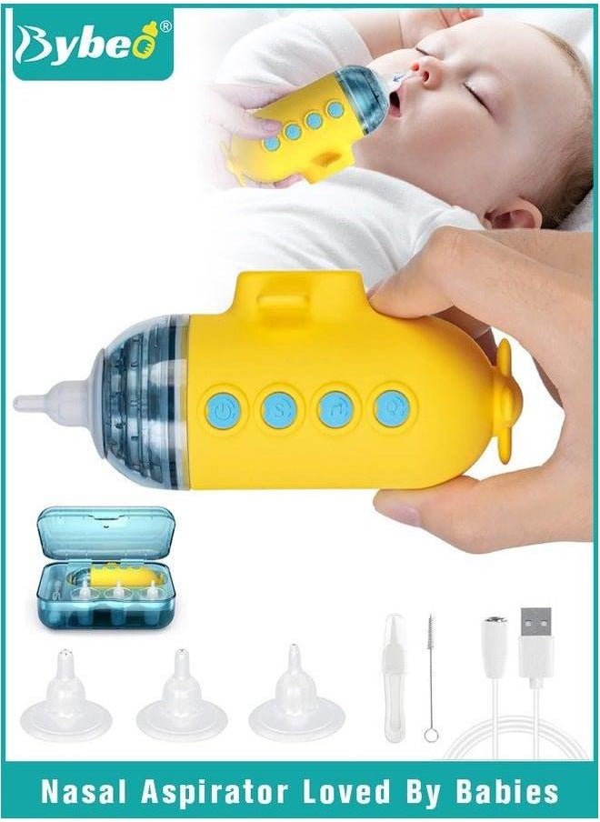 Baby Electric Nasal Aspirator, Nose Sucker for Newborns with Adjustable Suction Mode, Rechargeable Waterproof Baby, Automatic Cleaner 3 Replaceable Silicone Tips