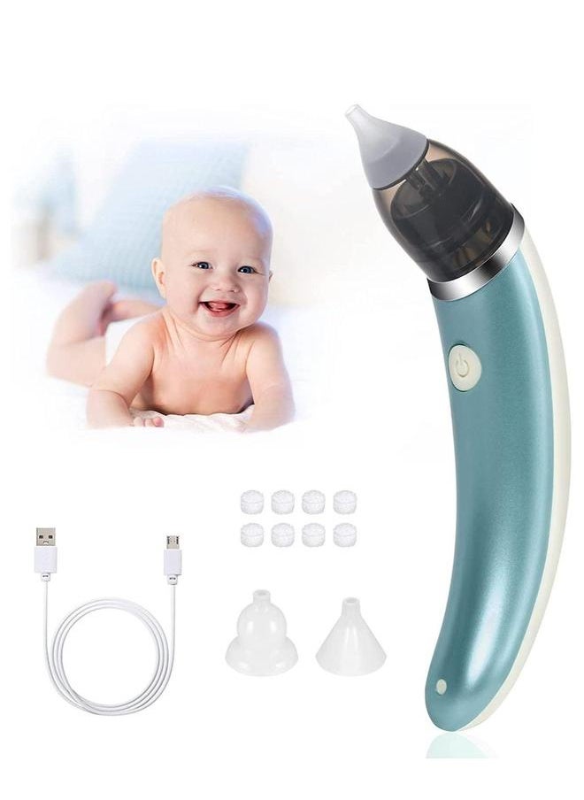 Baby Nasal Aspirator, Electric Nose Sucker Cleaner with 5 Suction Levels and 2 Silicone Tips, Rechargeable Snot Anti-backflow Vacuum for Newborns, Toddlers (Blue)
