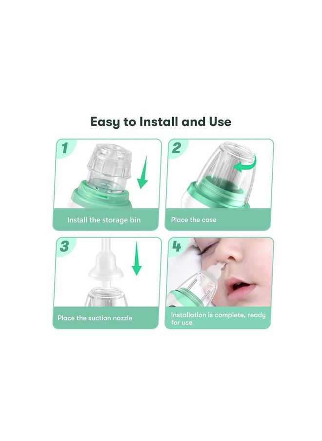 Electric Nose Sucker, Nasal Aspirator Baby, Rechargeable Cleaner with 3 Suction Levels and Silicone Nozzles Anti-Backflow, Baby Unblocker Built-in Music for Newborns, Toddlers