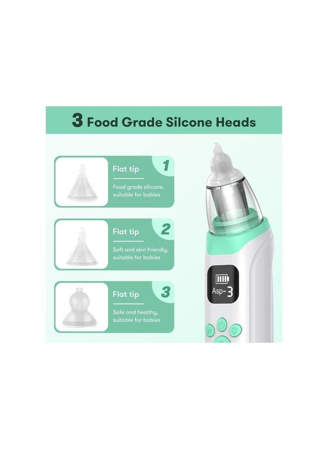 Electric Nose Sucker, Nasal Aspirator Baby, Rechargeable Cleaner with 3 Suction Levels and Silicone Nozzles Anti-Backflow, Baby Unblocker Built-in Music for Newborns, Toddlers
