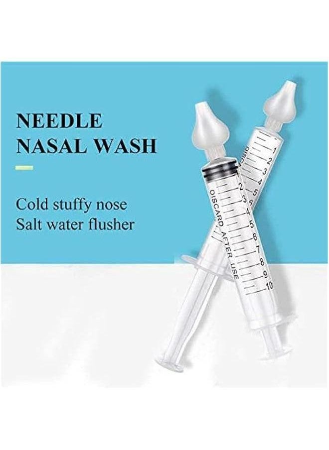 4Pcs Baby Nasal Aspirator, Irrigator Syringe for Baby, 10ml Irrigator, Silicone Suction Tip, Reusable Safe Nose Cleaner
