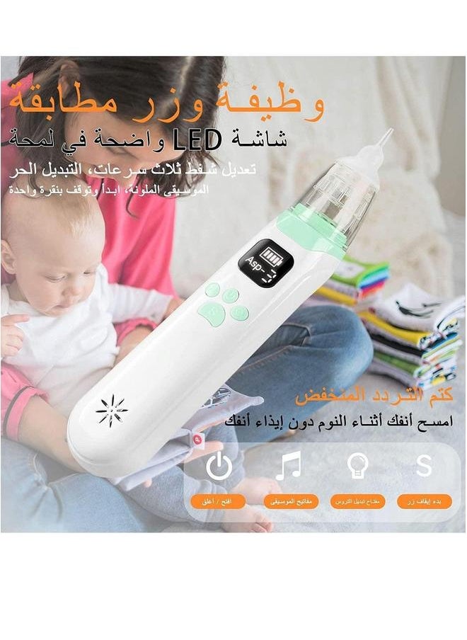 Baby Nasal Aspirator, Nose Sucker Electric Cleaner, with 3 Suction Levels and Sizes Silicone Tips Music Soothing Function, Rechargeable