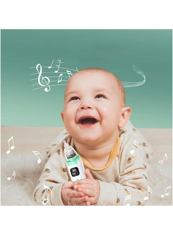 Baby Nasal Aspirator, Nose Sucker Electric Cleaner, with 3 Suction Levels and Sizes Silicone Tips Music Soothing Function, Rechargeable