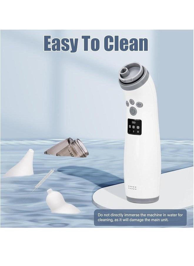 Electric Nasal Aspirator, Baby Cleaning with 3 Suction Levels and 2 Silicone Nozzles, Soft Music for Newborns Toddlers