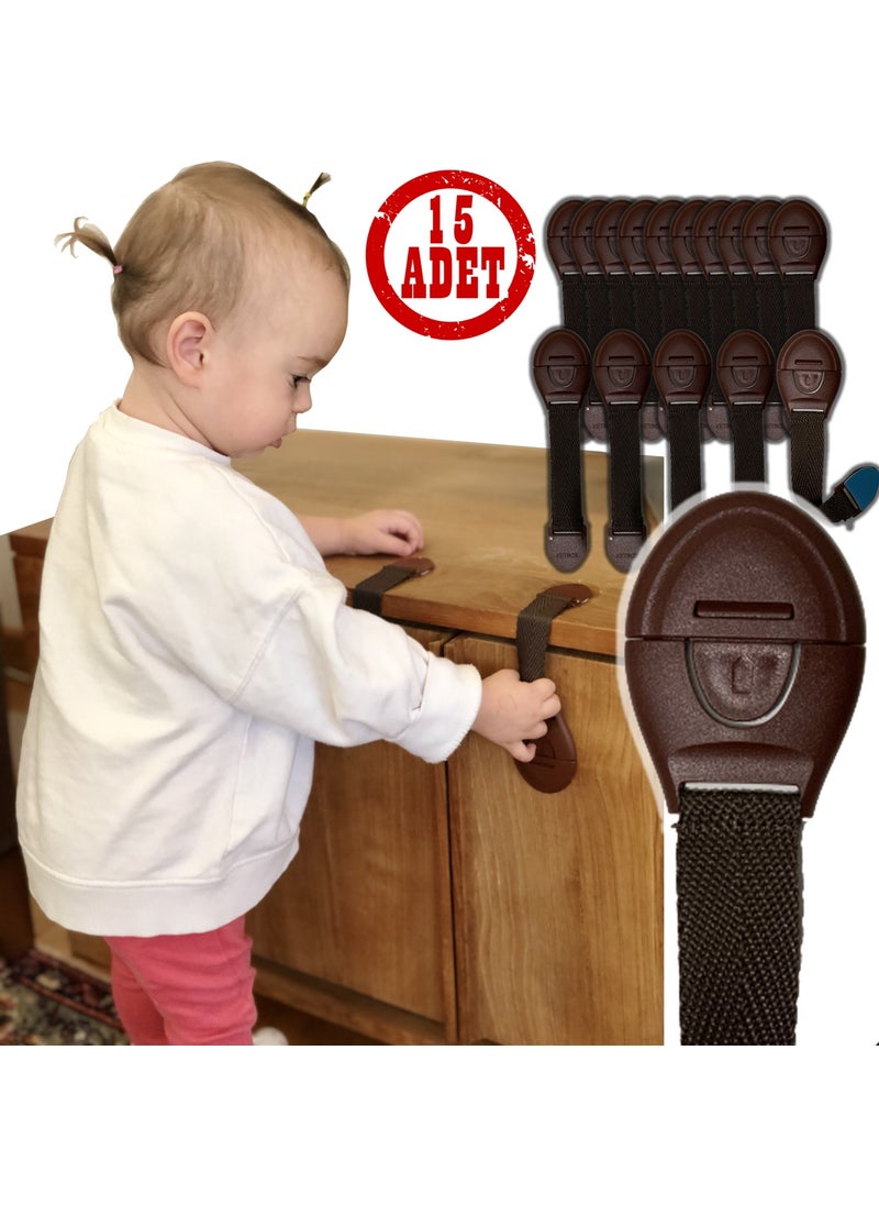 15 Pieces Child Baby Drawer Cabinet White Goods Security Safety Protection Lock - Multi-Purpose Lock