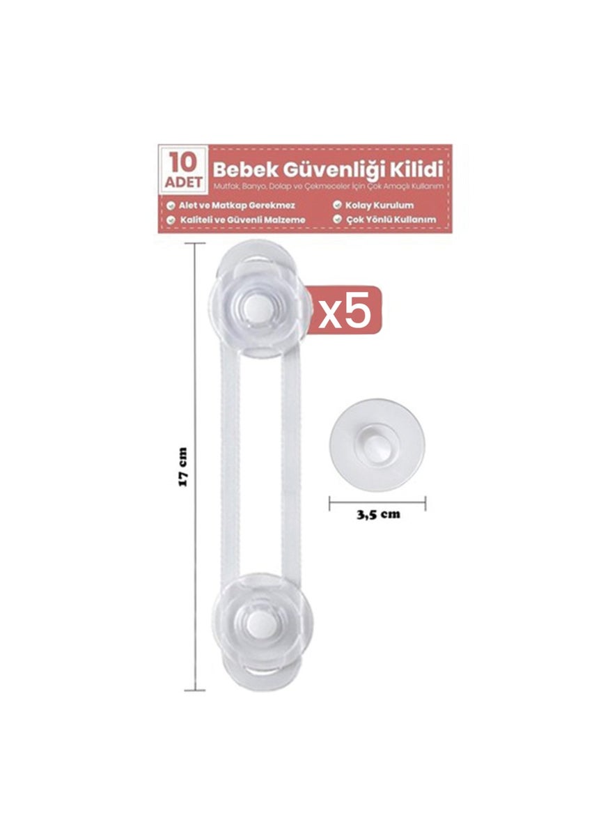 10 Pcs Child Drawer Lock and Cabinet Lock Baby Safety Protection Lock Protective Lock 10 Pcs