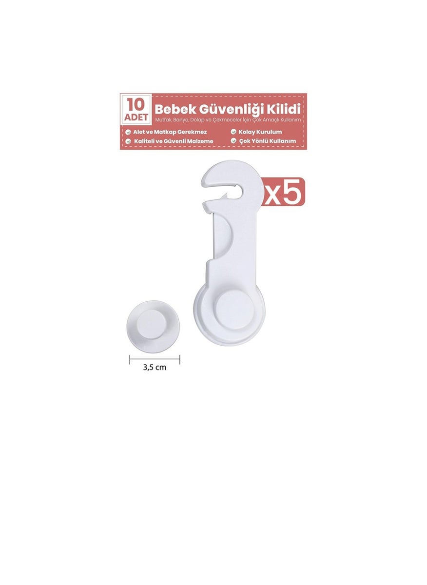10 Pcs Child Drawer Lock and Cabinet Lock Baby Safety Protection Lock Protective Lock 10 Pcs