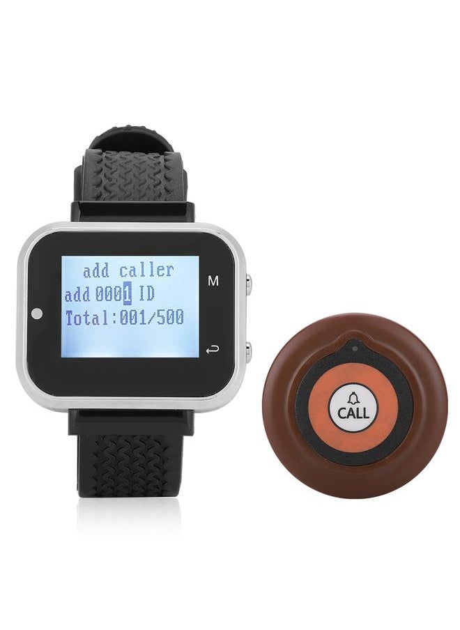 Wireless Caregiver Pager Set Hotel Paging System Smart Call Button 1 Wristwatch 10 Buttons