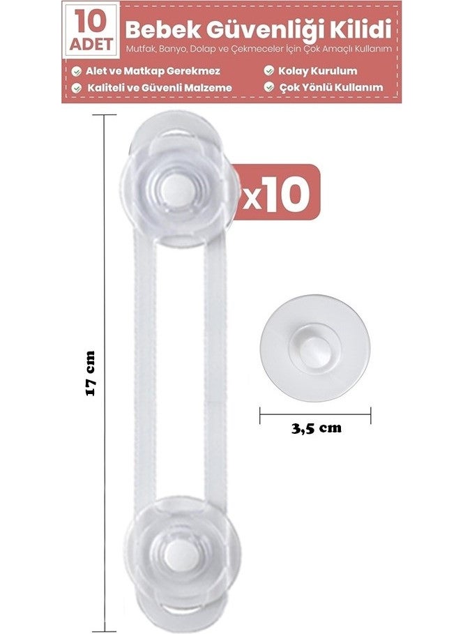 10 Pcs Child Drawer Lock and Cabinet Lock Baby Safety Protection Lock Protective Lock 10 Pcs