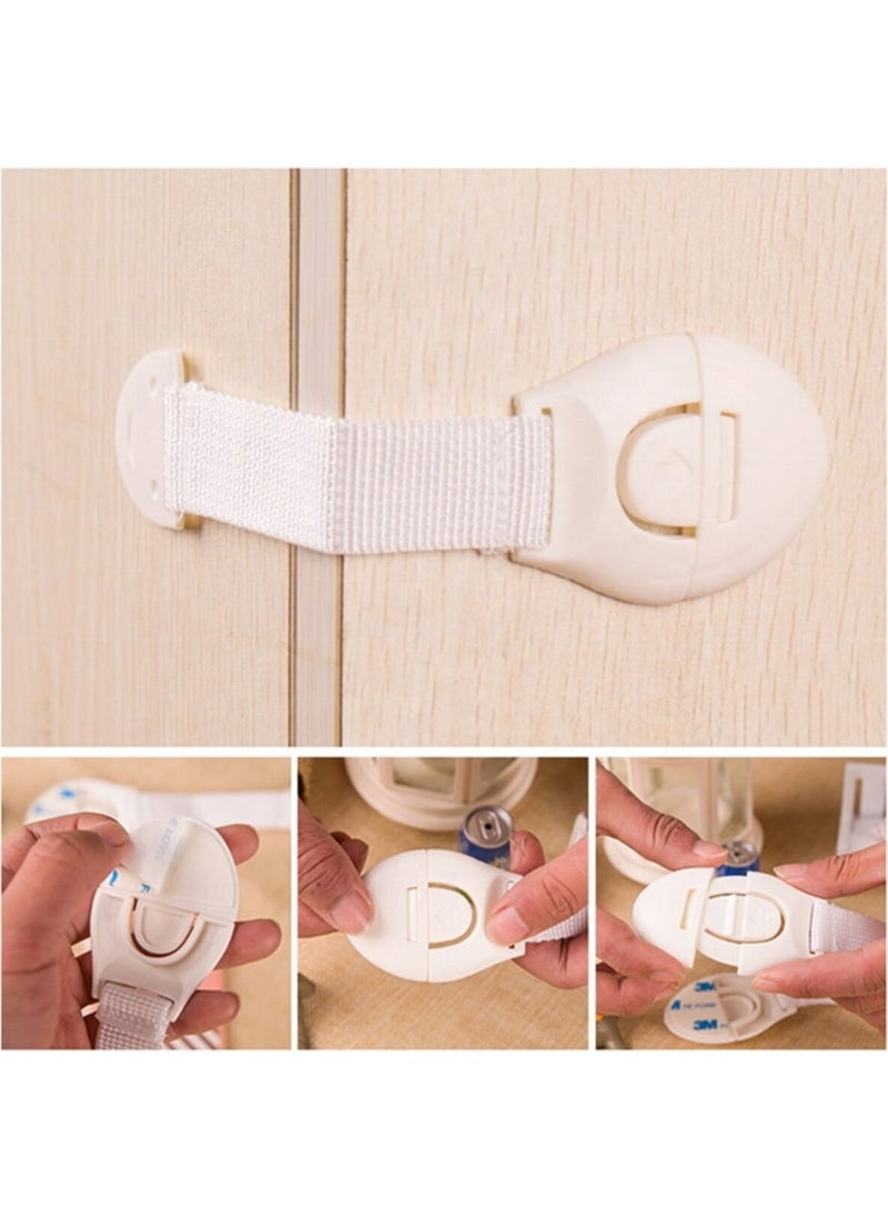 18-Piece Child Safety Lock Set 10 Cabinet Drawer Locks 4 Corner Locks 4 Corner Protective Locks