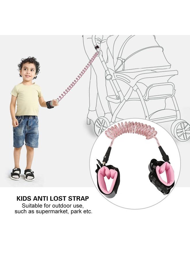Baby Kids Anti-lost Reflective Strap Safety Lock Child Walking Harness Wrist Leash (Pink 2.5m)