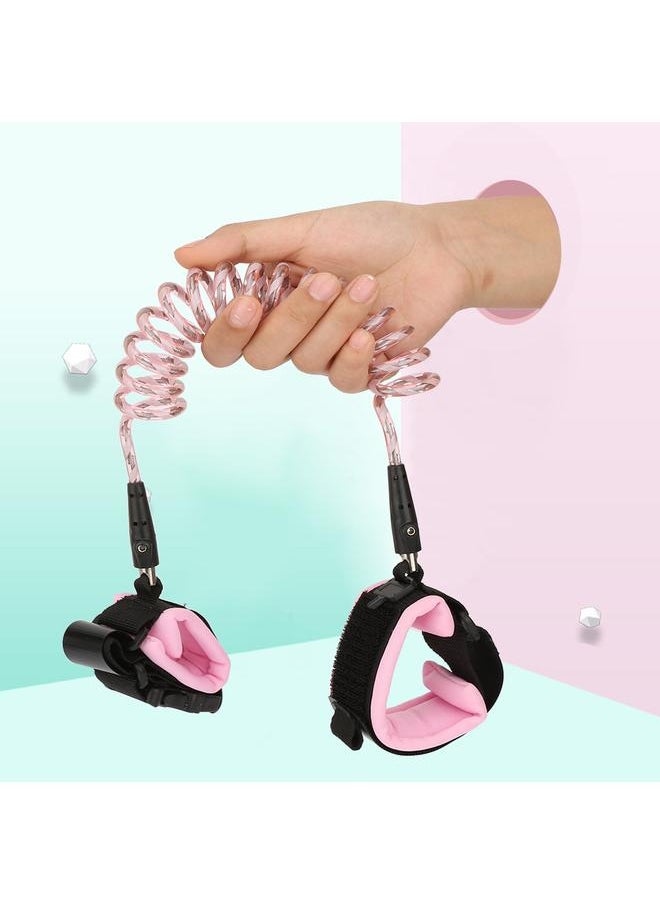 Baby Kids Anti-lost Reflective Strap Safety Lock Child Walking Harness Wrist Leash (Pink 2m)