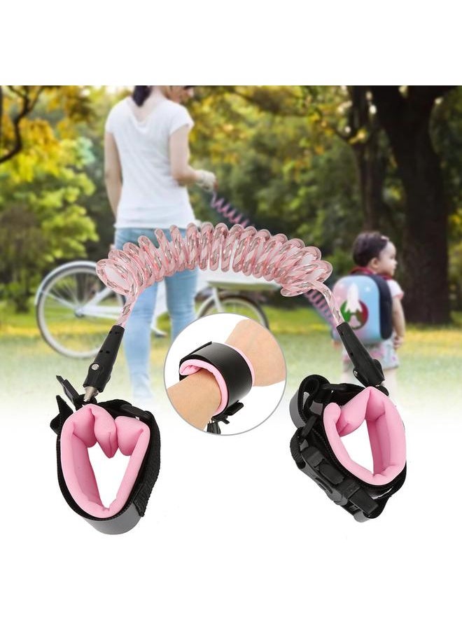 Baby Kids Anti-lost Reflective Strap Safety Lock Child Walking Harness Wrist Leash (Pink 2m)