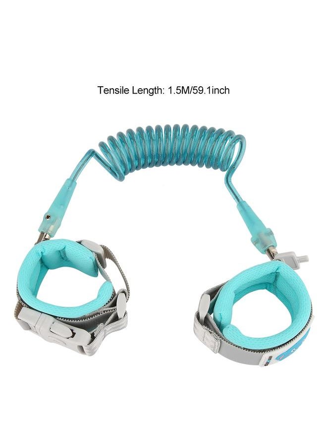 MAMBABOBY 1.5M Baby Kids Anti Lost Wrist Leash with Safety Key Lock Toddler Harness (Green)