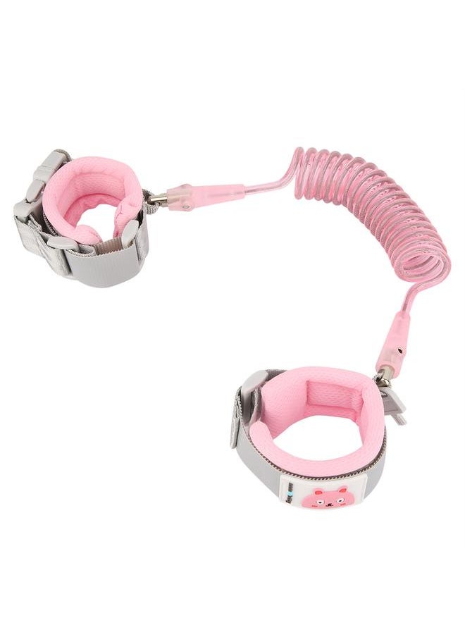 MAMBABOBY 1.5M Baby Kids Anti Lost Wrist Leash with Safety Key Lock Toddler Harness (Pink)