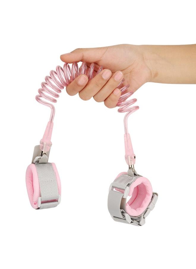 MAMBABOBY 1.5M Baby Kids Anti Lost Wrist Leash with Safety Key Lock Toddler Harness (Pink)