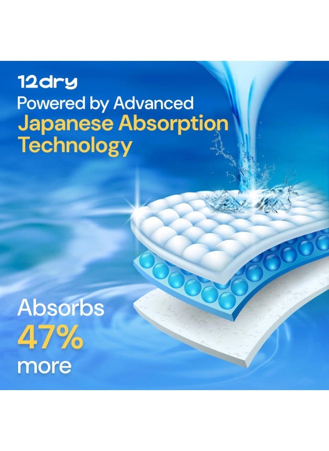 Diaper Premium Baby Care (Size 4, 9-14 kg, 54 count) 100% Ultra-Absorbent Japanese Tech, Dual-Layer, Thin & Breathable, Eco-Friendly, Hypoallergenic, Soft Elastic Waistband for Active Babies