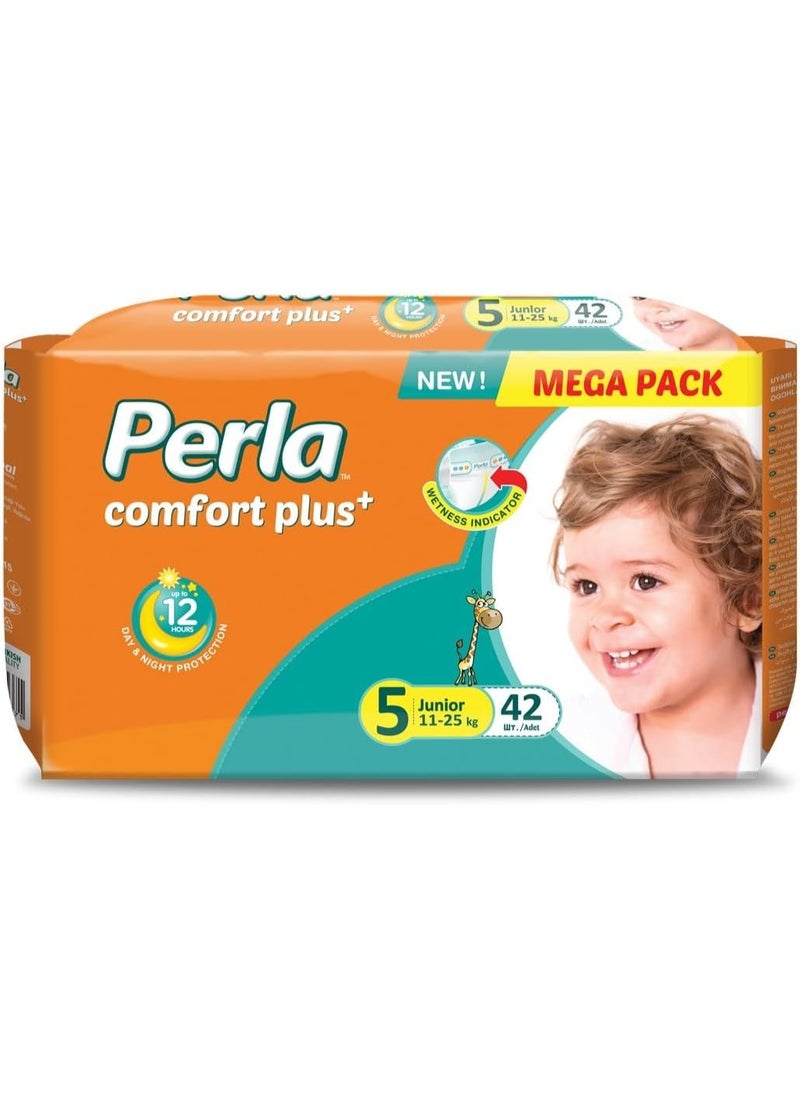 Comfort Plus+ Diapers - Mega Pack: Size 5, Junior (11 to 25kg), 42 diapers