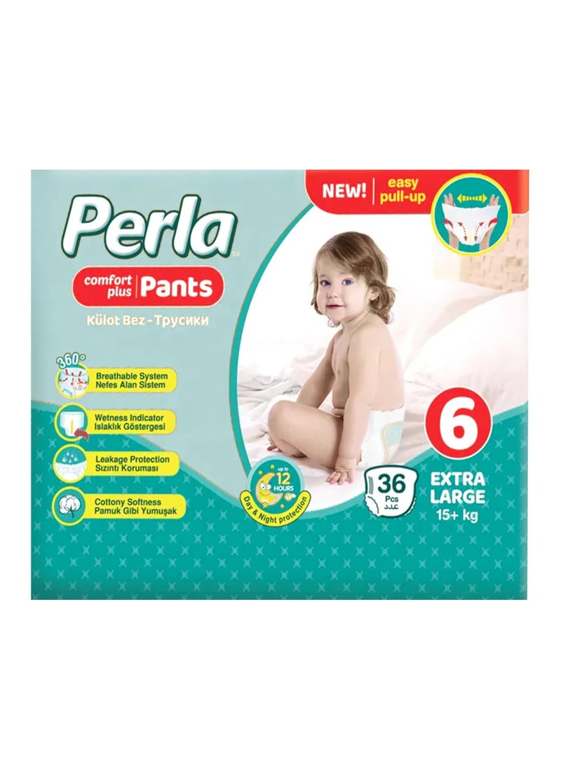 Comfort Plus Diapers - Pants: Size 6, Extra Large (15+kg), 36 diapers