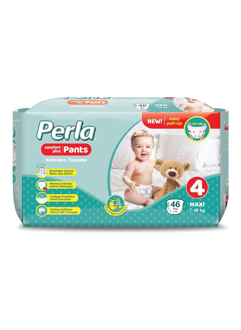 Comfort Plus Diapers - Pants: Size 4, Maxi (7 to 18kg), 46 diapers
