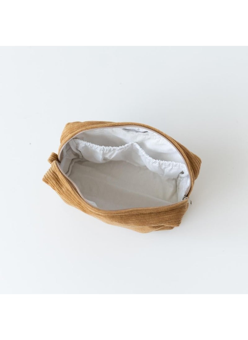 Velvet Organizer Bag Cinnamon - Bear Embroidered
