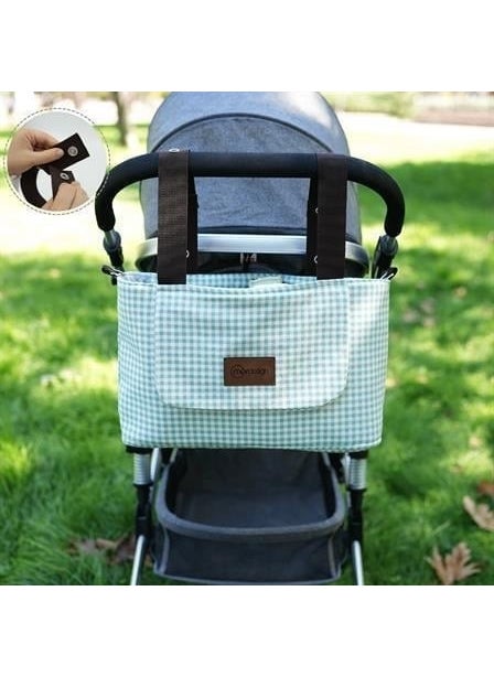 Baby Stroller Organizer Bag, Shoulder Strap, Mother Baby Care Bag, Waterproof, Gingham Series