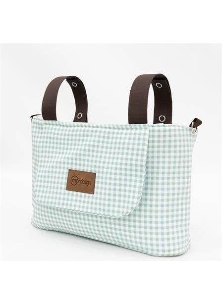 Baby Stroller Organizer Bag, Shoulder Strap, Mother Baby Care Bag, Waterproof, Gingham Series