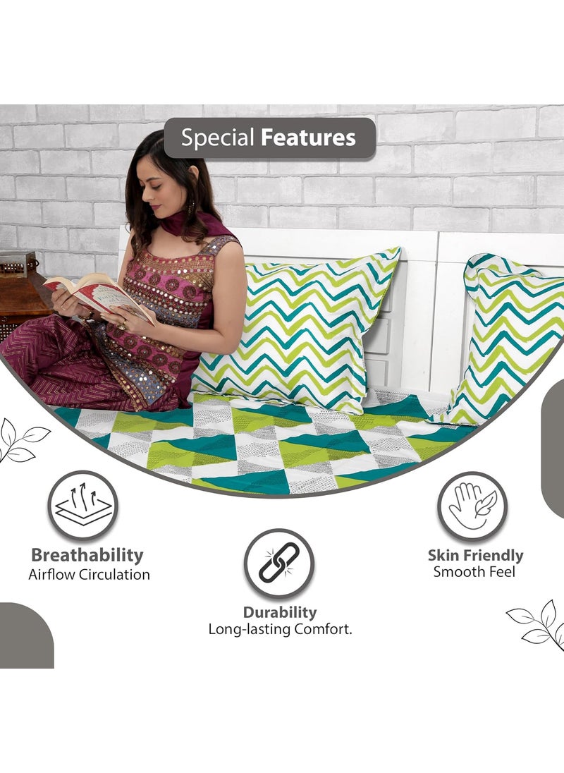 Divine Casa 100 Cotton Bedsheet Set for Double Bed1 Double Cotton Bedsheet 2 Pillow Covers144 TC Breathable WrinkleFree Aesthetic Double Bedsheet Set Serene Tranquil Love Birdmulticolor