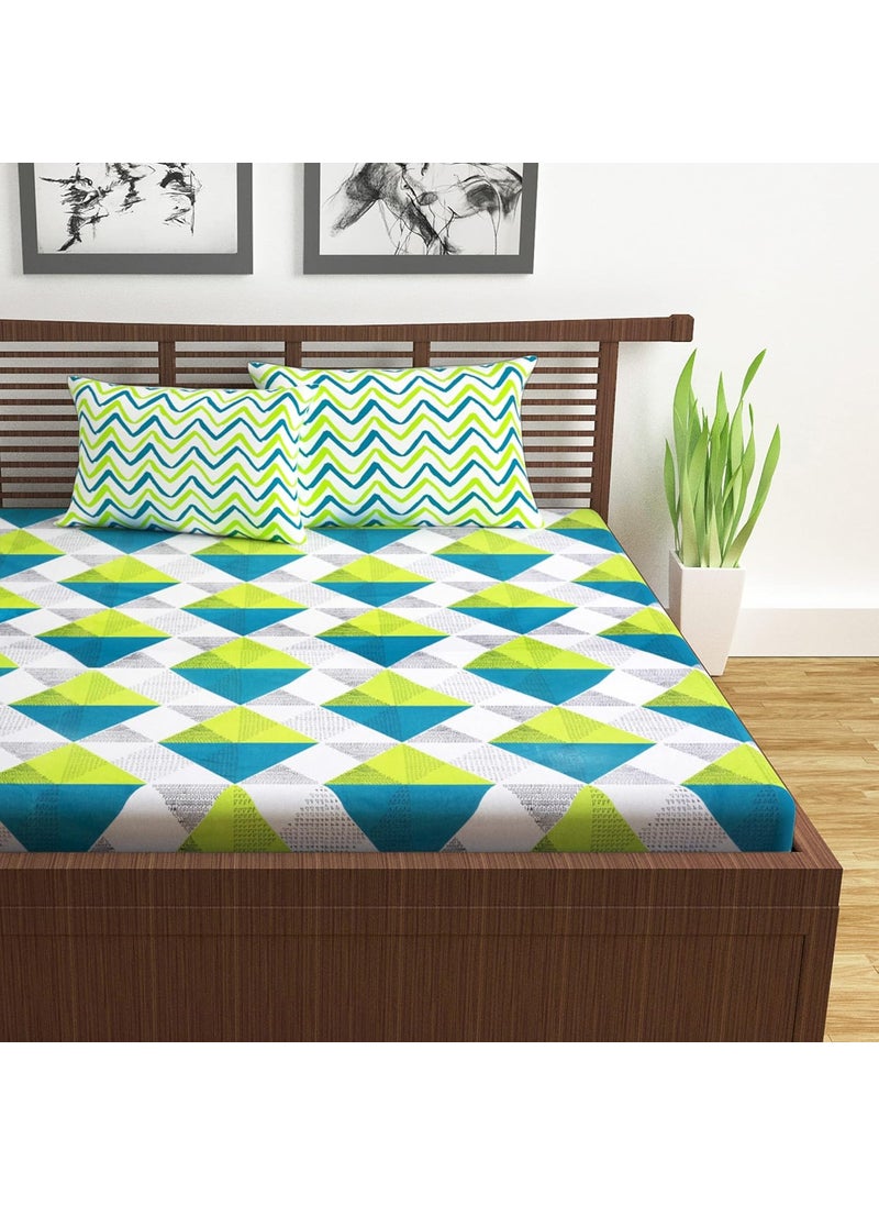 Divine Casa 100 Cotton Bedsheet Set for Double Bed1 Double Cotton Bedsheet 2 Pillow Covers144 TC Breathable WrinkleFree Aesthetic Double Bedsheet Set Serene Tranquil Love Birdmulticolor