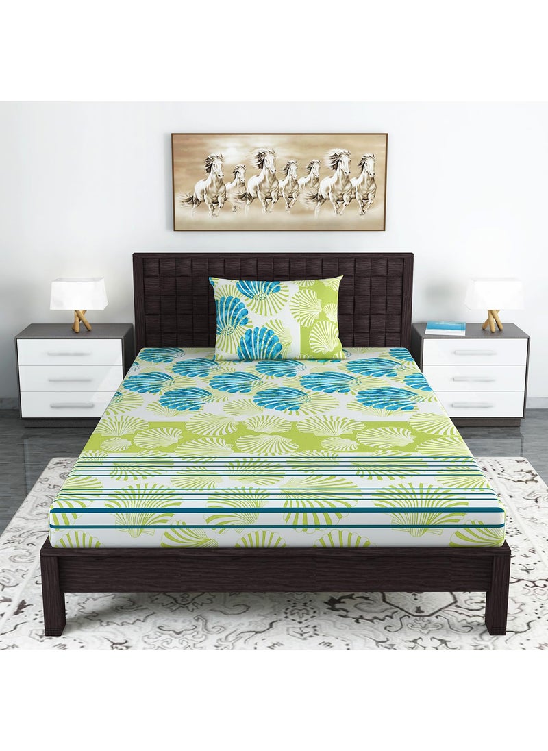 Divine Casa 144 Tc 100 Cotton Bedsheets For Single Bed SetBed Sheet Single 145 X 223 CmsIdeal For Daily UseIncludes 1 Pillow CoverMulticolor