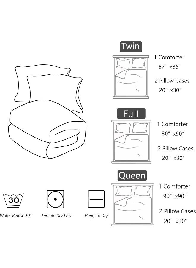 Nttopship3D Colorful Comforter Sets, Bedding Sets Full Size for Kids, Pink Purple Gradient Comforter Sets All Season 1 Comforter and 2 Pillowcases