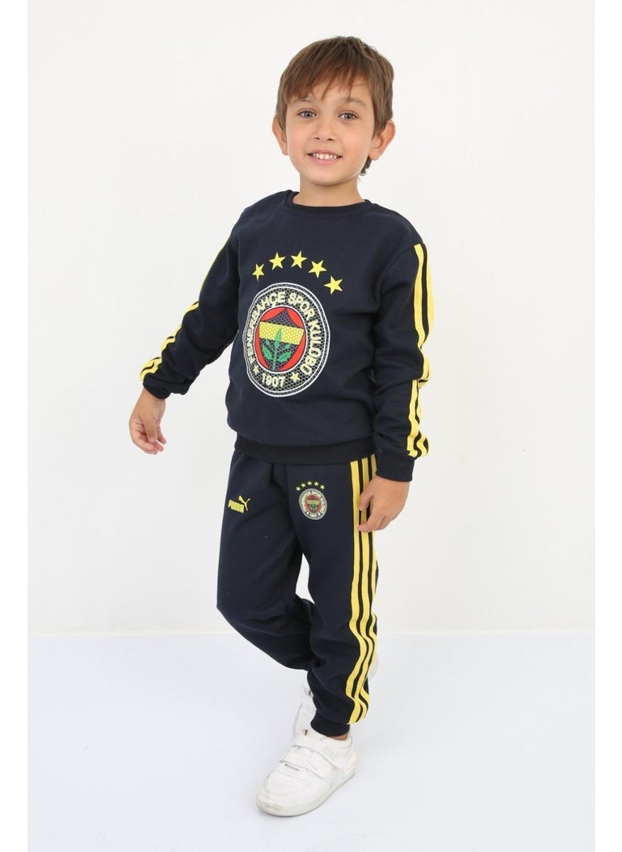Blue Beads Kids Boys Fan Tracksuit Set
