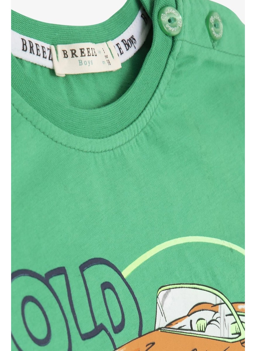 Girls & Boys Boy Shorts Set Antique Car Themed 1.5-5 Years, Green