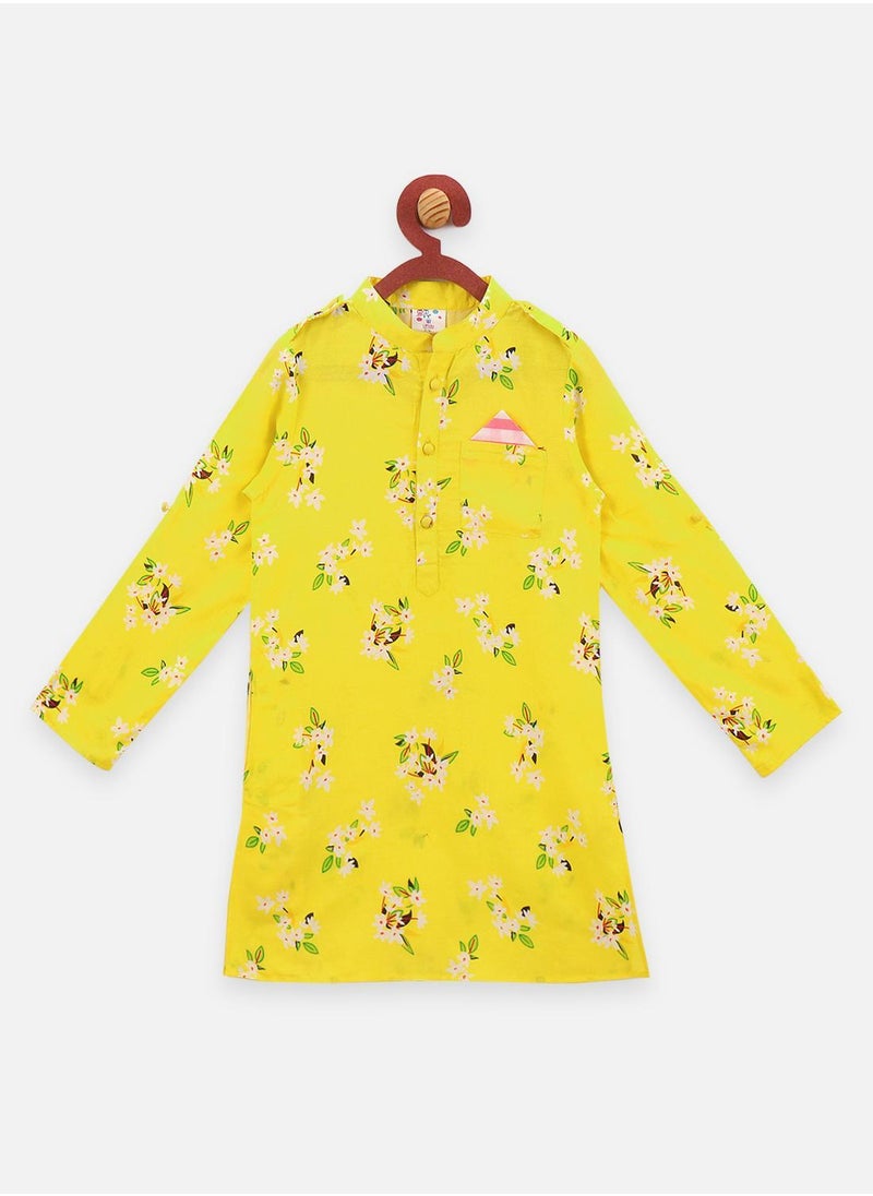 Yellow colour Dhoti kurta set