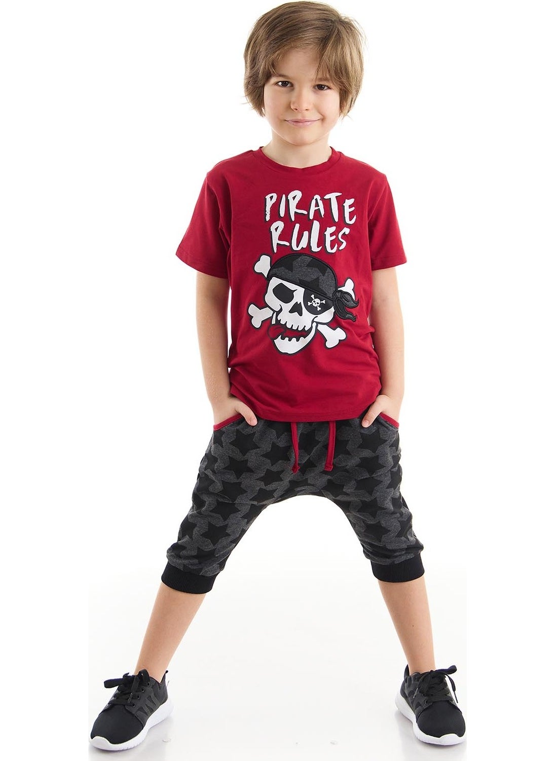 Pirate Rule Boy T-shirt Capri Shorts Set
