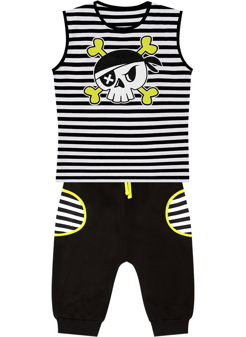 Skull Boy T-Shirt Capri Shorts Set