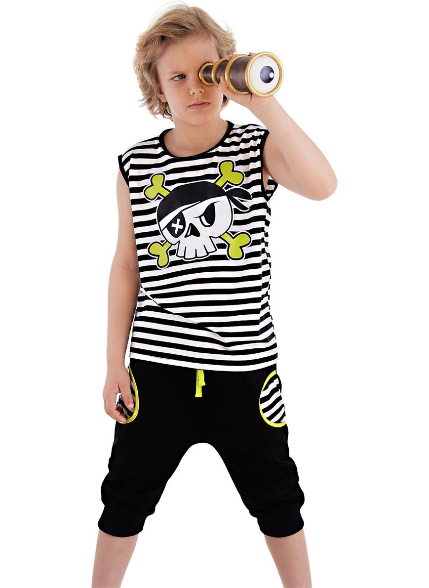 Skull Boy T-Shirt Capri Shorts Set