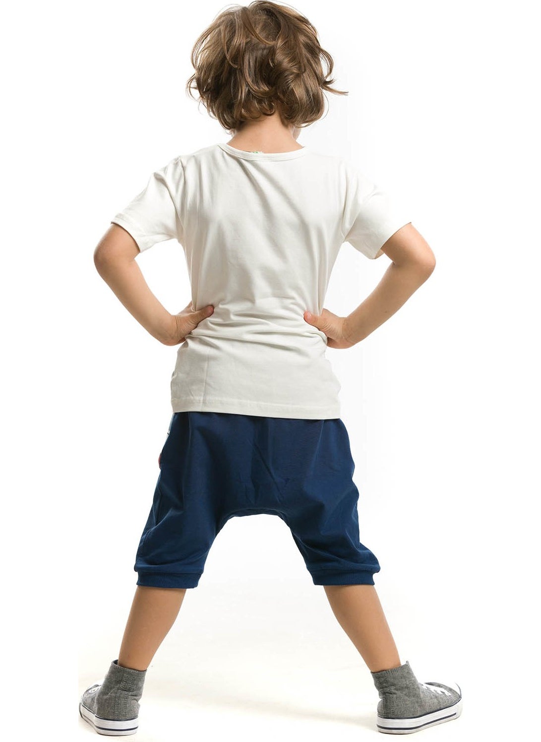 Dino Plaid Boy T-shirt Shorts Set