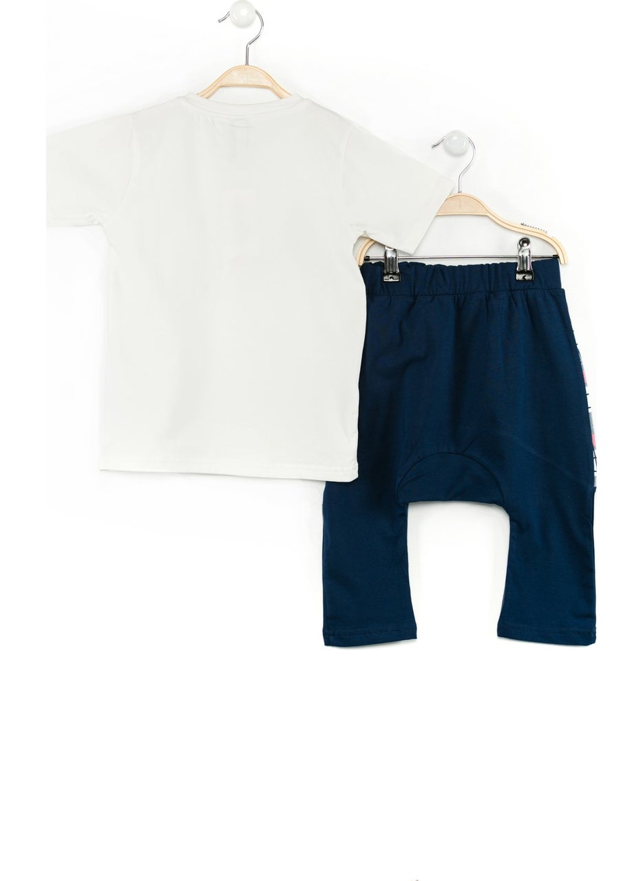 Dino Plaid Boy T-shirt Shorts Set