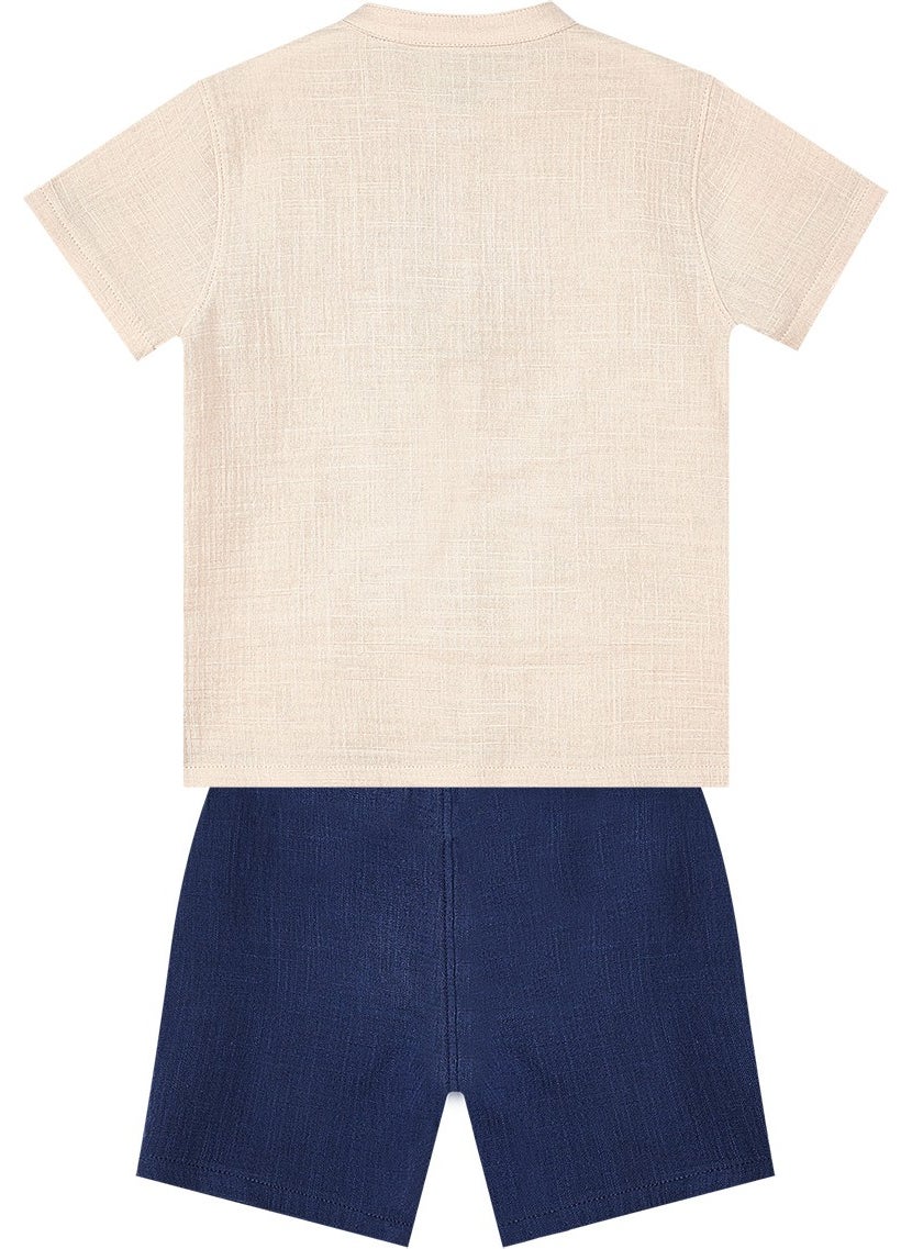 Baby Boy Muslin Shorts Shirt Set