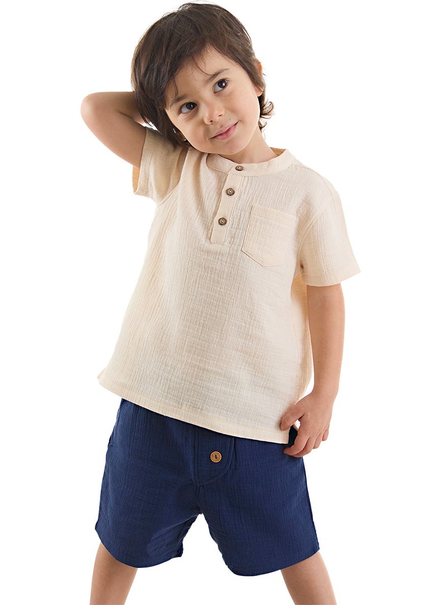 Baby Boy Muslin Shorts Shirt Set