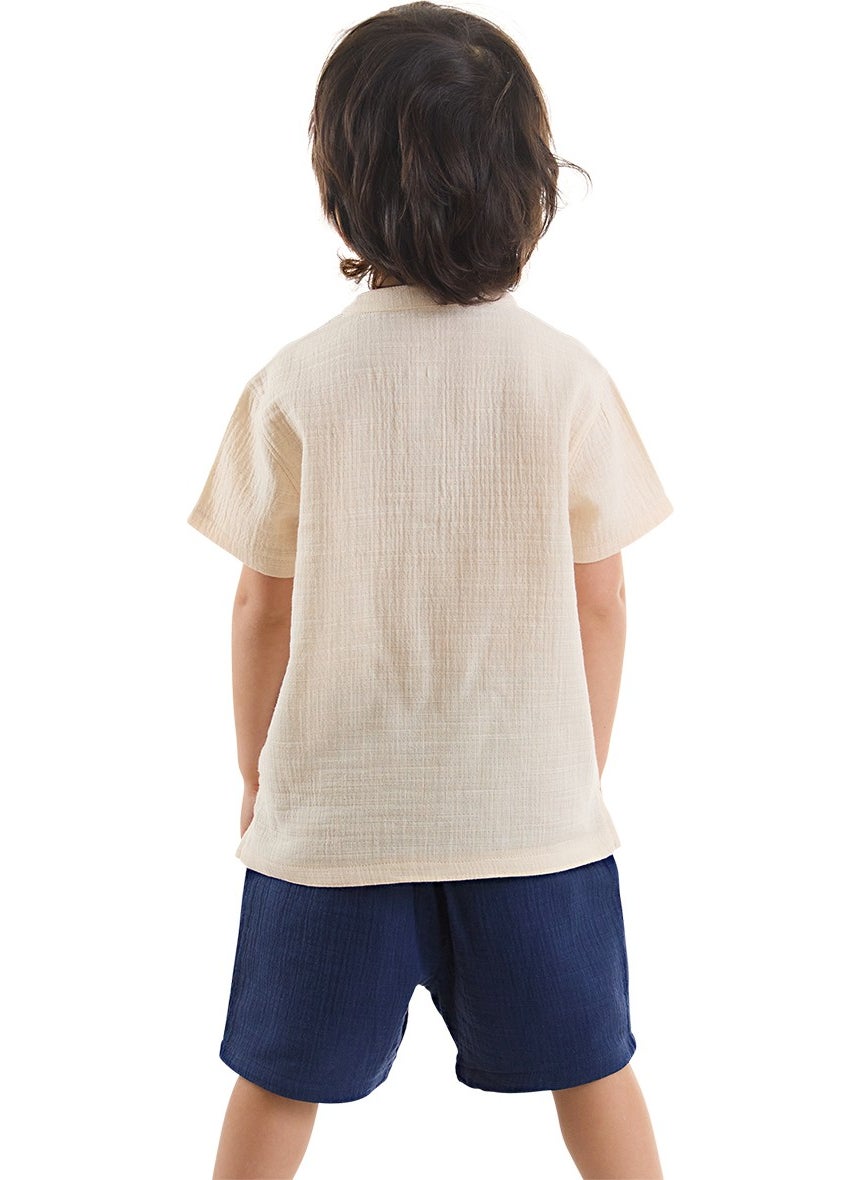 Baby Boy Muslin Shorts Shirt Set
