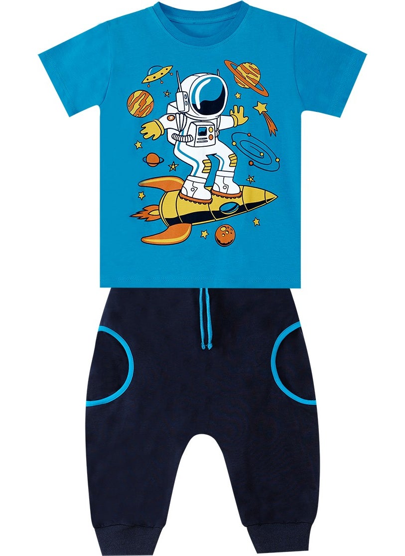 Astronaut Boy T-Shirt Capri Shorts Set