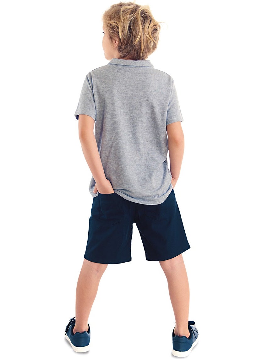 Shark Boy Polo Neck T-Shirt Shorts Set