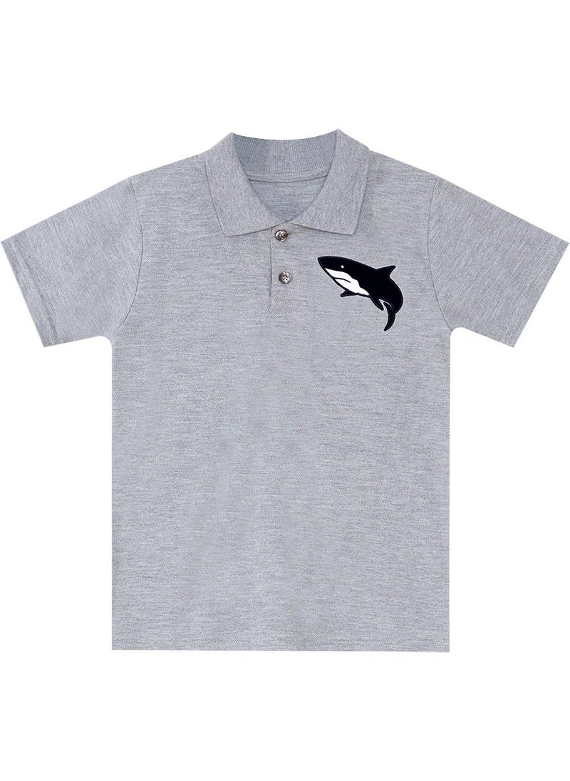 Shark Boy Polo Neck T-Shirt Shorts Set