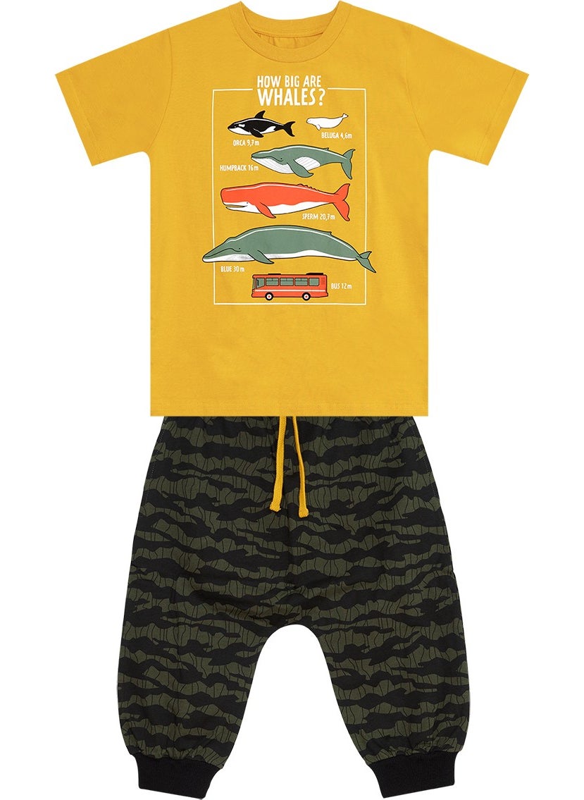 Big Whales Boy T-Shirt Capri Set