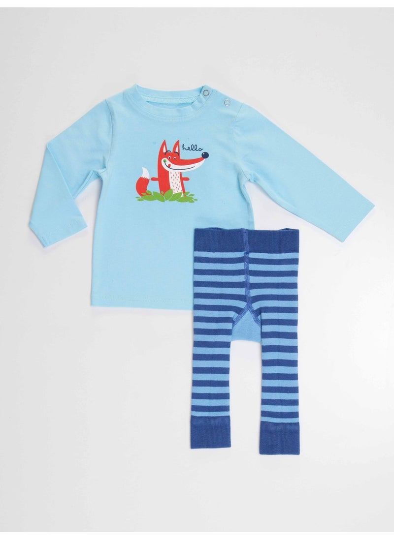 Fox Baby Boy T-Shirt Tights-Pants Set