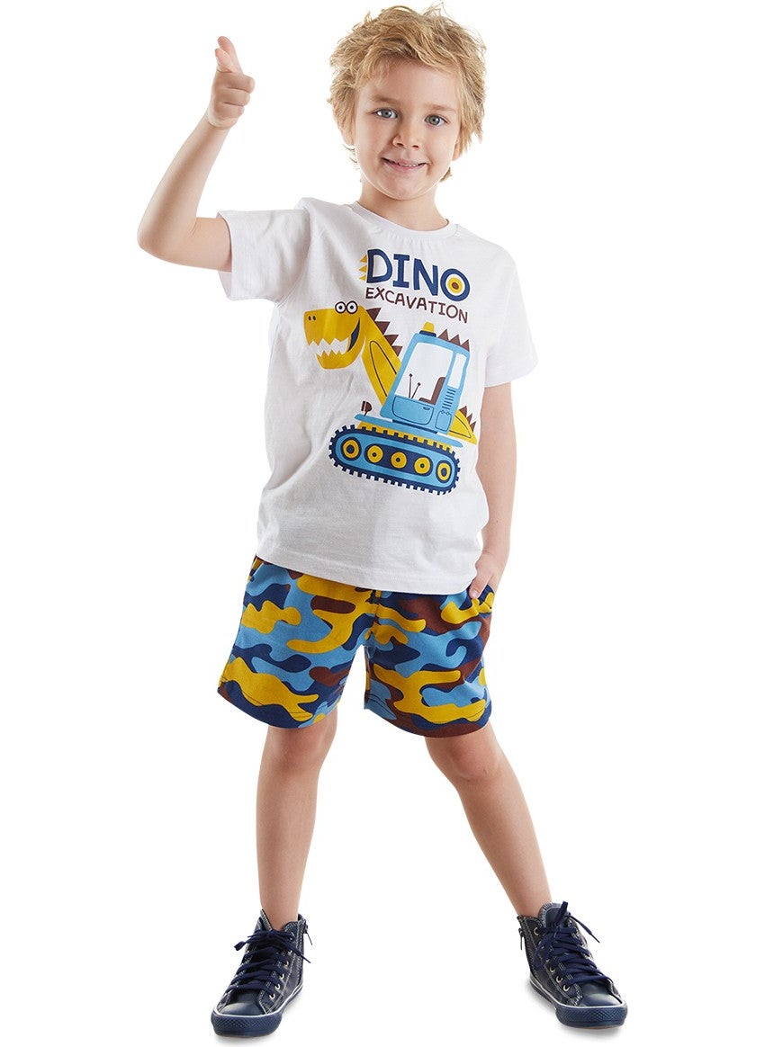 Dino Dig Boy T-Shirt Camouflage Shorts Set